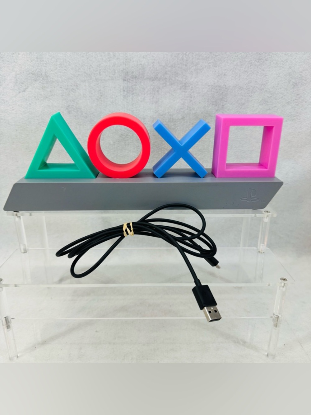 PlayStation Icons LED Light Lamp Triangle Circle X Square USB Sony Gaming Decor